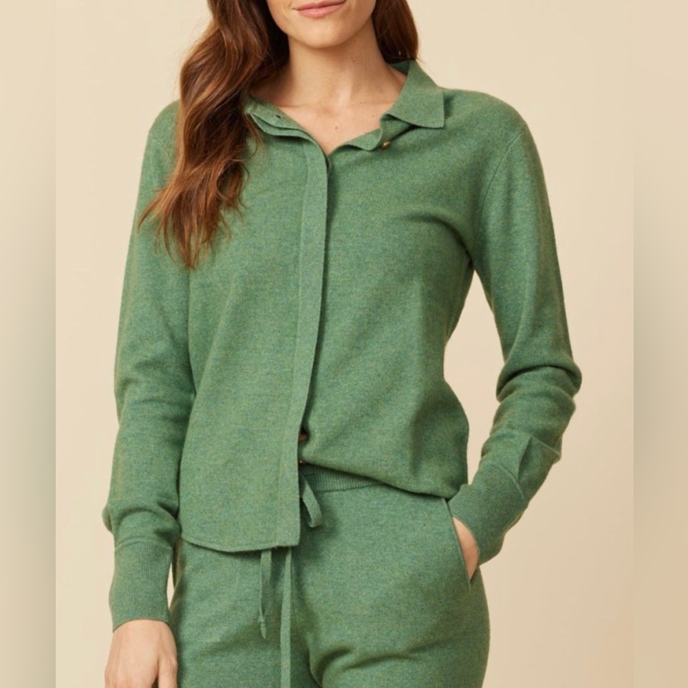 Revolve One Grey Day Pismo Knit Shirt Cashmere Blend